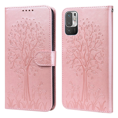 Tree & Deer Pattern Pressed Flip Leather Phone Case, For Xiaomi Redmi Note 8 2021 / Note 8, For Xiaomi Redmi 9 / Redmi 10X, For Xiaomi Redmi Note 10 5G / Poco M3 Pro 5G, For Xiaomi Redmi Note 10 / Note 10S