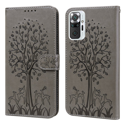 Tree & Deer Pattern Pressed Flip Leather Phone Case, For Xiaomi Redmi Note 10 Pro / Note 10 Pro Max, For Xiaomi Redmi Note 11 4G, For Xiaomi Redmi Note 11 Pro 4G / 5G, For Xiaomi Redmi Note 9 Pro / Note 9 Pro Max