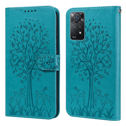 Tree & Deer Pattern Pressed Flip Leather Phone Case, For Xiaomi Redmi Note 10 Pro / Note 10 Pro Max, For Xiaomi Redmi Note 11 4G, For Xiaomi Redmi Note 11 Pro 4G / 5G, For Xiaomi Redmi Note 9 Pro / Note 9 Pro Max
