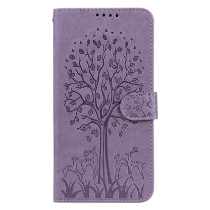 Tree & Deer Pattern Pressed Flip Leather Phone Case, For Xiaomi Redmi 9A, For Xiaomi Poco C3 / Redmi 9C
