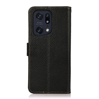 KHAZNEH Side-Magnetic Litchi Genuine Leather RFID Phone Case, For Xiaomi Poco X4 Pro 5G, For OPPO Find X5 Pro, For TCL 30 5G / 30 Plus 5G, For Wiko Y52, For OPPO Find X5, For Xiaomi Redmi K40S 5G