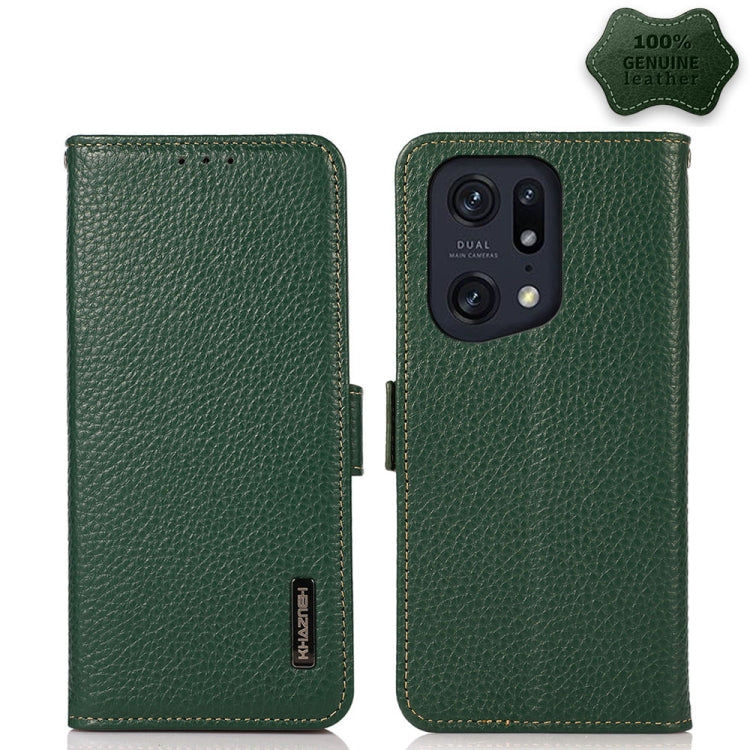 KHAZNEH Side-Magnetic Litchi Genuine Leather RFID Phone Case, For Xiaomi Poco X4 Pro 5G, For OPPO Find X5 Pro, For TCL 30 5G / 30 Plus 5G, For Wiko Y52, For OPPO Find X5, For Xiaomi Redmi K40S 5G