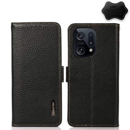 KHAZNEH Side-Magnetic Litchi Genuine Leather RFID Phone Case, For Xiaomi Poco X4 Pro 5G, For OPPO Find X5 Pro, For TCL 30 5G / 30 Plus 5G, For Wiko Y52, For OPPO Find X5, For Xiaomi Redmi K40S 5G