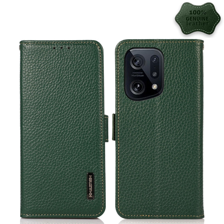 KHAZNEH Side-Magnetic Litchi Genuine Leather RFID Phone Case, For Xiaomi Poco X4 Pro 5G, For OPPO Find X5 Pro, For TCL 30 5G / 30 Plus 5G, For Wiko Y52, For OPPO Find X5, For Xiaomi Redmi K40S 5G