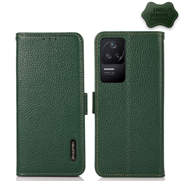 KHAZNEH Side-Magnetic Litchi Genuine Leather RFID Phone Case, For Xiaomi Poco X4 Pro 5G, For OPPO Find X5 Pro, For TCL 30 5G / 30 Plus 5G, For Wiko Y52, For OPPO Find X5, For Xiaomi Redmi K40S 5G