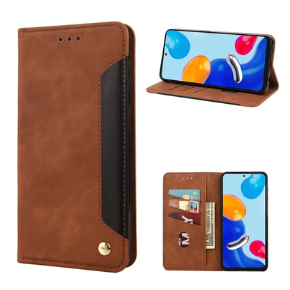 Skin Feel Magnetic Splicing Leather Phone Case, For Xiaomi Redmi Note 11 4G / Note 11S, For Xiaomi Poco X4 Pro 5G