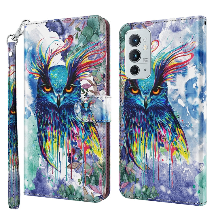 3D Painting Pattern TPU + PU Leather Phone Case, For OnePlus 9RT 5G, For OnePlus Nord 2 5G