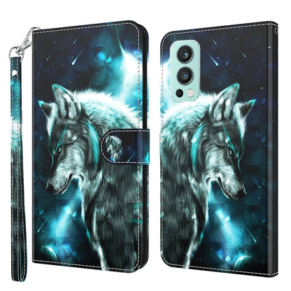 3D Painting Pattern TPU + PU Leather Phone Case, For OnePlus 9RT 5G, For OnePlus Nord 2 5G