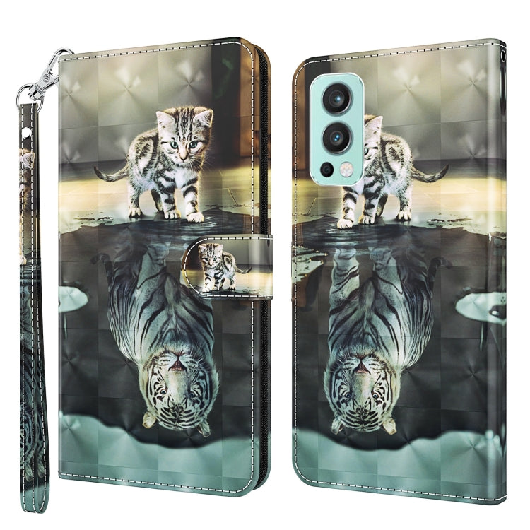 3D Painting Pattern TPU + PU Leather Phone Case, For OnePlus 9RT 5G, For OnePlus Nord 2 5G