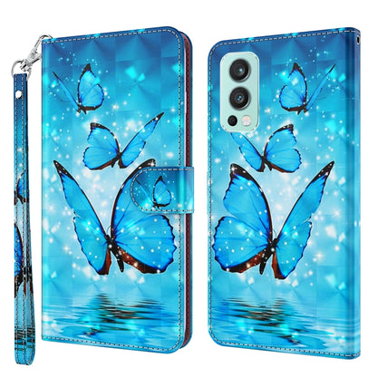 3D Painting Pattern TPU + PU Leather Phone Case, For OnePlus 9RT 5G, For OnePlus Nord 2 5G