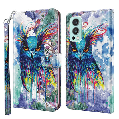 3D Painting Pattern TPU + PU Leather Phone Case, For OnePlus 9RT 5G, For OnePlus Nord 2 5G