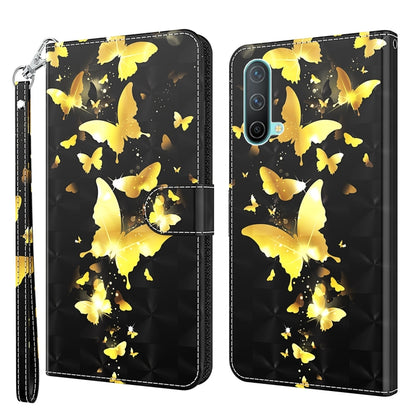 3D Painting Pattern TPU + PU Leather Phone Case, For OnePlus Nord CE 5G, For OnePlus Nord N200 5G