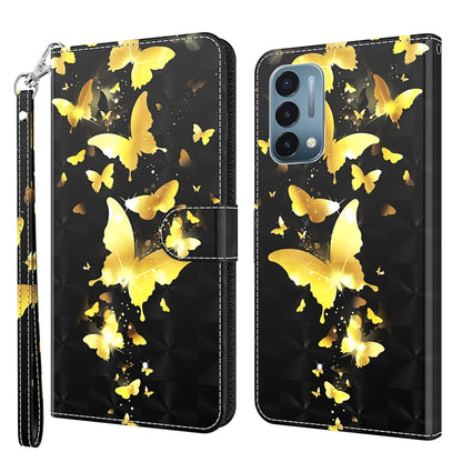 3D Painting Pattern TPU + PU Leather Phone Case, For OnePlus Nord CE 5G, For OnePlus Nord N200 5G