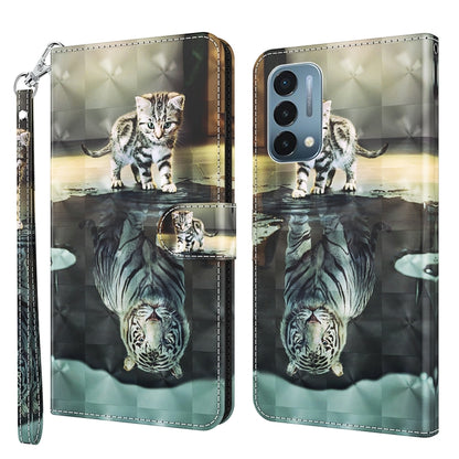3D Painting Pattern TPU + PU Leather Phone Case, For OnePlus Nord CE 5G, For OnePlus Nord N200 5G