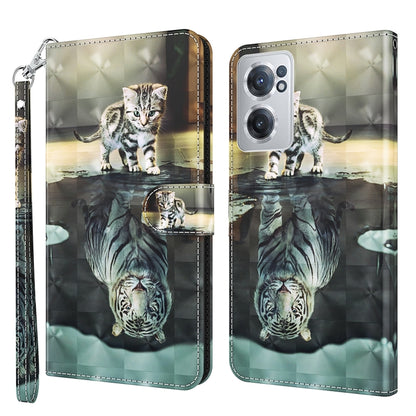 3D Painting Pattern TPU + PU Leather Phone Case, For OnePlus Nord CE 2 5G, For OnePlus 10 Pro