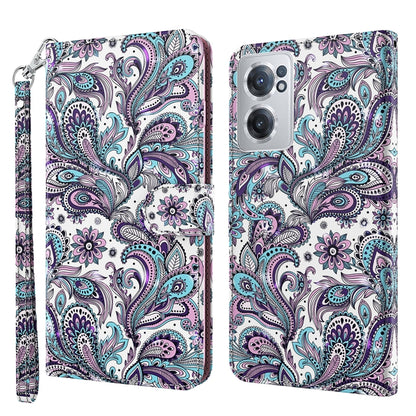 3D Painting Pattern TPU + PU Leather Phone Case, For OnePlus Nord CE 2 5G, For OnePlus 10 Pro