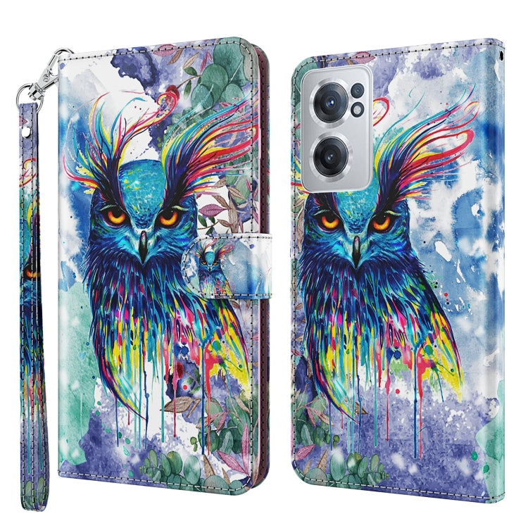 3D Painting Pattern TPU + PU Leather Phone Case, For OnePlus Nord CE 2 5G, For OnePlus 10 Pro