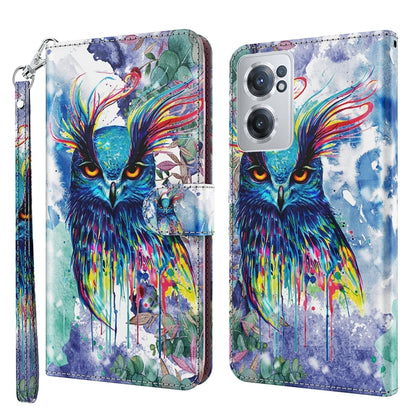 3D Painting Pattern TPU + PU Leather Phone Case, For OnePlus Nord CE 2 5G, For OnePlus 10 Pro