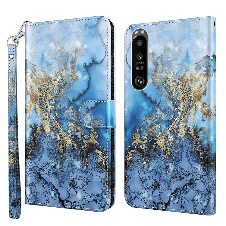 3D Painting Pattern TPU + PU Leather Phone Case, For Sony Xperia 1 II, For Sony Xperia 1 III