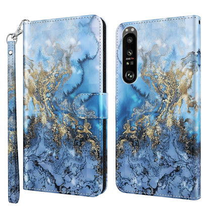3D Painting Pattern TPU + PU Leather Phone Case, For Sony Xperia 1 II, For Sony Xperia 1 III
