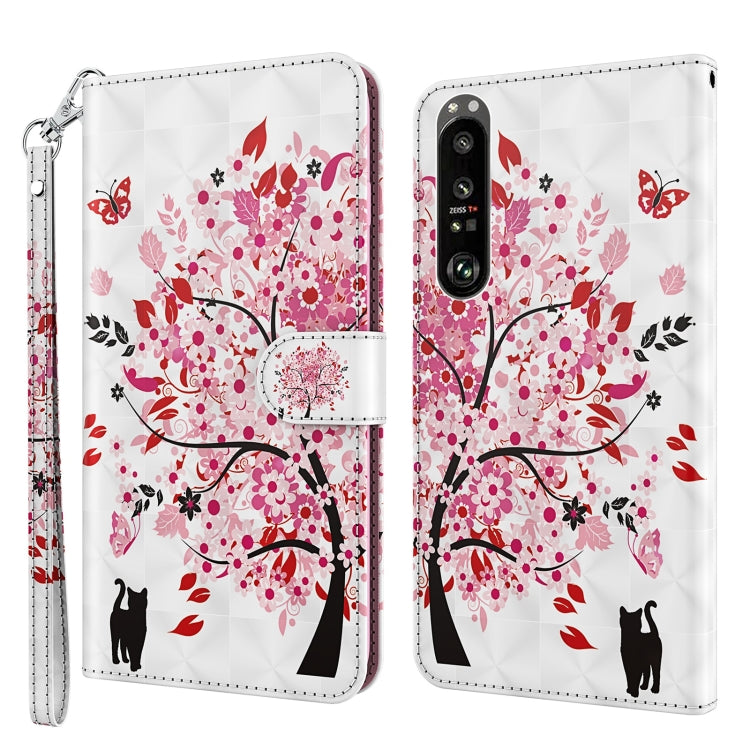 3D Painting Pattern TPU + PU Leather Phone Case, For Sony Xperia 1 II, For Sony Xperia 1 III