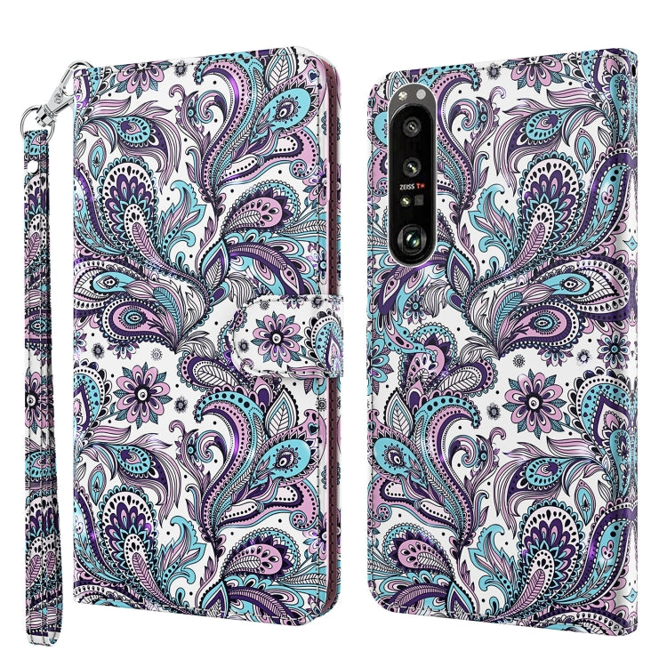 3D Painting Pattern TPU + PU Leather Phone Case, For Sony Xperia 1 II, For Sony Xperia 1 III