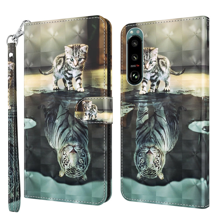3D Painting Pattern TPU + PU Leather Phone Case, For Sony Xperia 5 II, For Sony Xperia 10 II