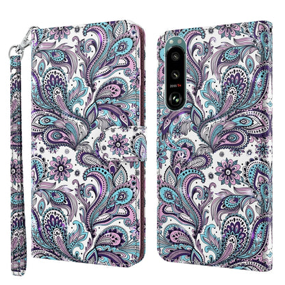 3D Painting Pattern TPU + PU Leather Phone Case, For Sony Xperia 5 II, For Sony Xperia 10 II