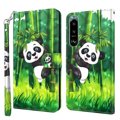 3D Painting Pattern TPU + PU Leather Phone Case, For Sony Xperia 5 II, For Sony Xperia 10 II