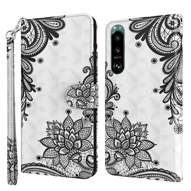 3D Painting Pattern TPU + PU Leather Phone Case, For Sony Xperia 5 II, For Sony Xperia 10 II