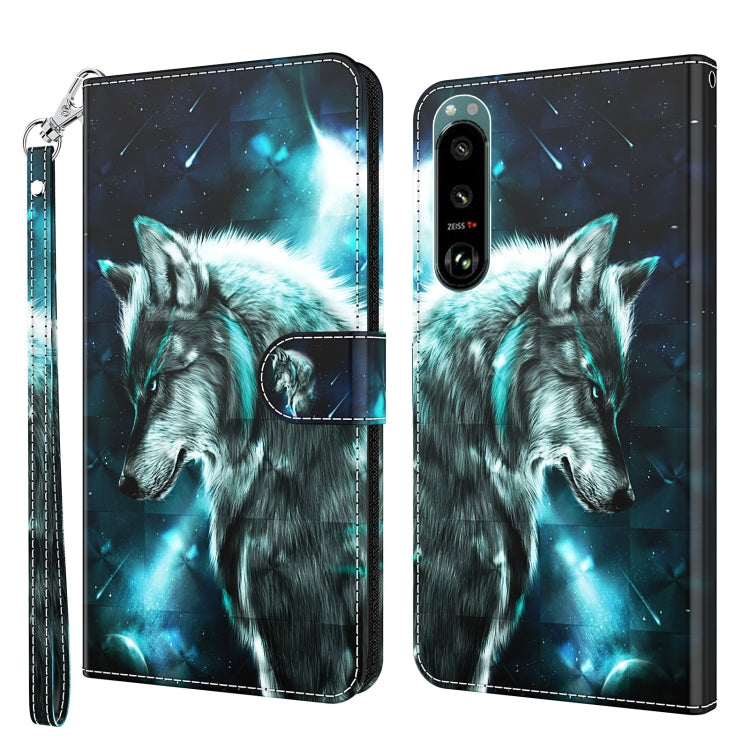 3D Painting Pattern TPU + PU Leather Phone Case, For Sony Xperia 5 III