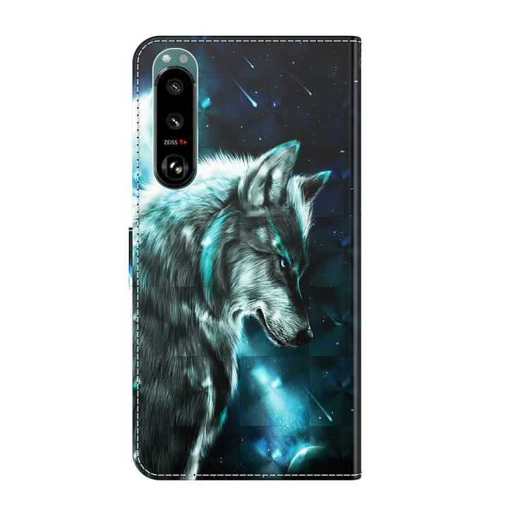 3D Painting Pattern TPU + PU Leather Phone Case, For Sony Xperia 5 III