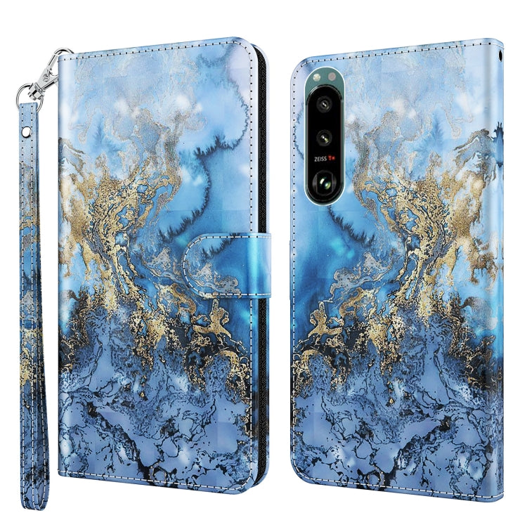 3D Painting Pattern TPU + PU Leather Phone Case, For Sony Xperia 5 III