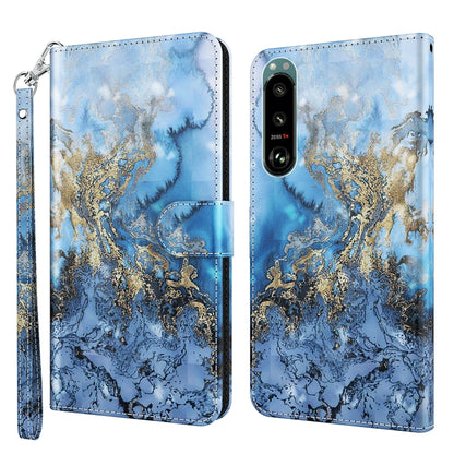 3D Painting Pattern TPU + PU Leather Phone Case, For Sony Xperia 5 III