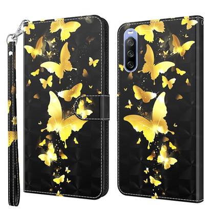 3D Painting Pattern TPU + PU Leather Phone Case, For Sony Xperia 5 II, For Sony Xperia 10 II