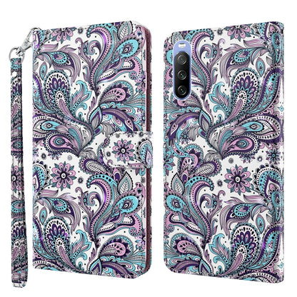 3D Painting Pattern TPU + PU Leather Phone Case, For Sony Xperia 5 II, For Sony Xperia 10 II