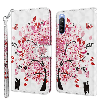 3D Painting Pattern TPU + PU Leather Phone Case, For Sony Xperia 5 II, For Sony Xperia 10 II