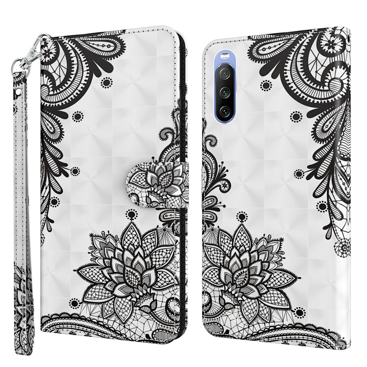 3D Painting Pattern TPU + PU Leather Phone Case, For Sony Xperia 5 II, For Sony Xperia 10 II