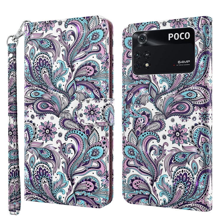 3D Painting Pattern TPU + PU Leather Phone Case, For Xiaomi Poco M4 Pro, For Xiaomi Poco X4 Pro 5G
