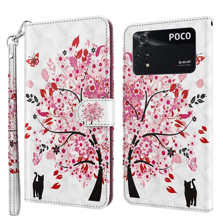 3D Painting Pattern TPU + PU Leather Phone Case, For Xiaomi Poco M4 Pro, For Xiaomi Poco X4 Pro 5G