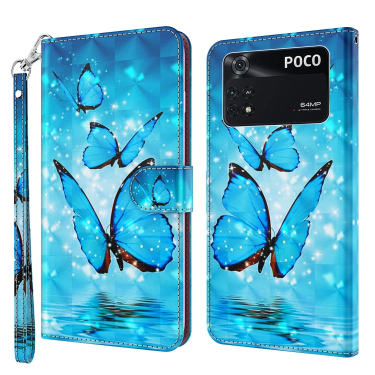 3D Painting Pattern TPU + PU Leather Phone Case, For Xiaomi Poco M4 Pro, For Xiaomi Poco X4 Pro 5G