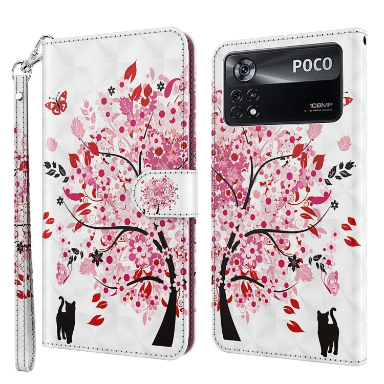 3D Painting Pattern TPU + PU Leather Phone Case, For Xiaomi Poco M4 Pro, For Xiaomi Poco X4 Pro 5G
