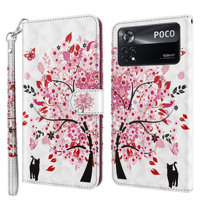 3D Painting Pattern TPU + PU Leather Phone Case, For Xiaomi Poco M4 Pro, For Xiaomi Poco X4 Pro 5G