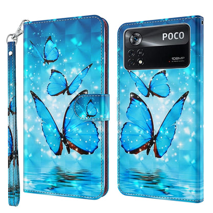 3D Painting Pattern TPU + PU Leather Phone Case, For Xiaomi Poco M4 Pro, For Xiaomi Poco X4 Pro 5G