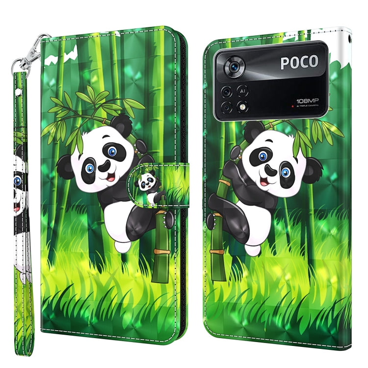 3D Painting Pattern TPU + PU Leather Phone Case, For Xiaomi Poco M4 Pro, For Xiaomi Poco X4 Pro 5G