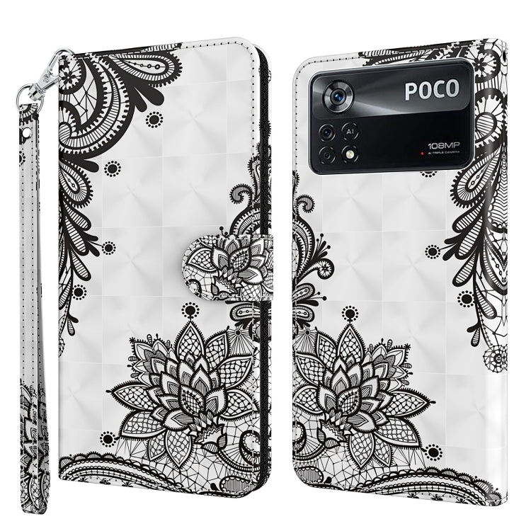 3D Painting Pattern TPU + PU Leather Phone Case, For Xiaomi Poco M4 Pro, For Xiaomi Poco X4 Pro 5G