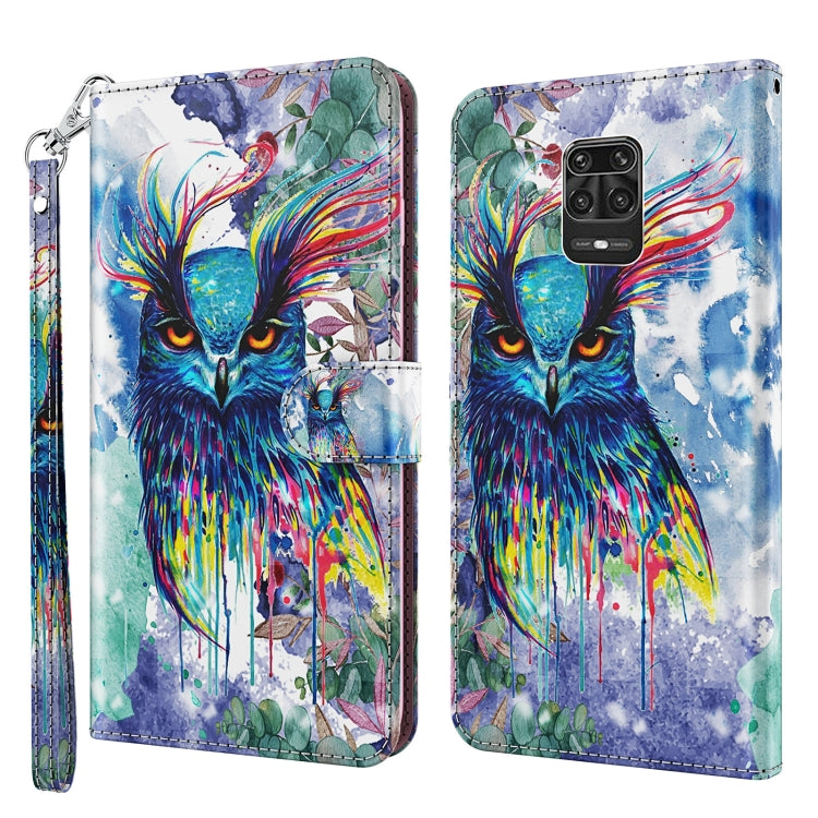 3D Painting Pattern TPU + PU Leather Phone Case, For Xiaomi Redmi Note 10 Lite, For Xiaomi Redmi Note 11