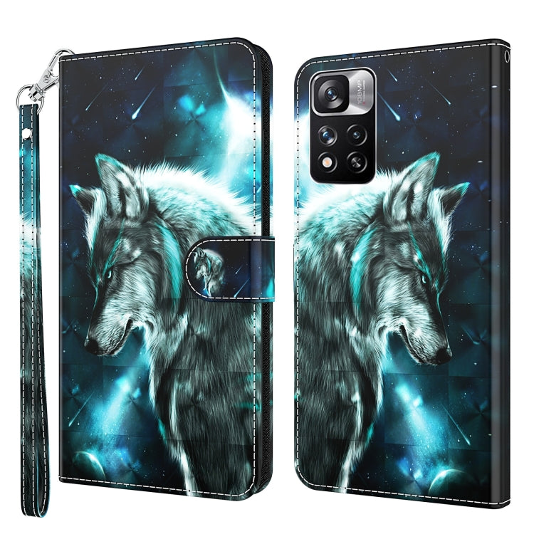 3D Painting Pattern TPU + PU Leather Phone Case, For Xiaomi Redmi Note 10 Lite, For Xiaomi Redmi Note 11