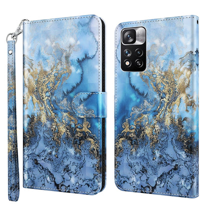 3D Painting Pattern TPU + PU Leather Phone Case, For Xiaomi Redmi Note 10 Lite, For Xiaomi Redmi Note 11