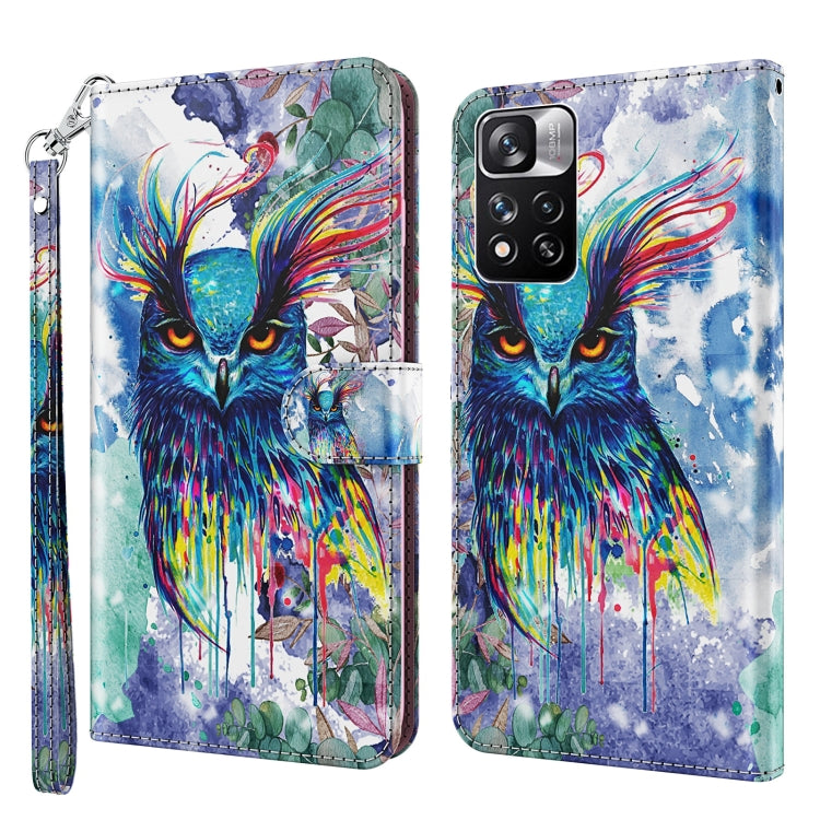 3D Painting Pattern TPU + PU Leather Phone Case, For Xiaomi Redmi Note 11 Pro / 11 Pro+, For Xiaomi Redmi Note 8 2021